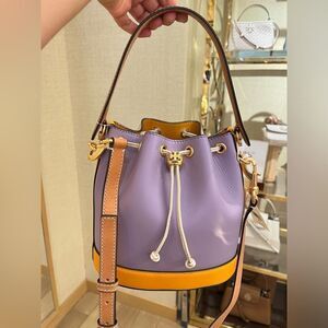 Tory Burch T Monogram Color‎ - Block Bucket Bag, Thistle Mix, Style 88157